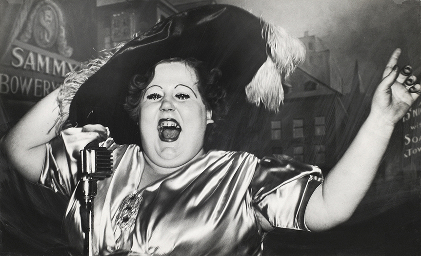 WEEGEE, Norma Devin is Sammy’s Mae West, 1944. Courtesy the artist and  International Center of Photography, New York.