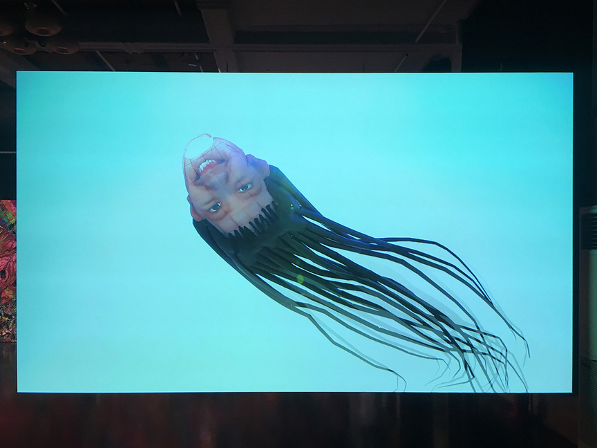 LU YANG designed the 20-meter-long Lu Yang Gong Tau Kite (2016), based on her own face, with the artist’s long, black hair trailing along like tails or tentacles, and presented a music video to accompany footage of the flight, depicting the giant squid-like object dancing in the wind. The project is a critique on ego, social media and our desire for self-recognition. All photos by Peter Augustus Owen for ArtAsiaPacific unless otherwise stated.