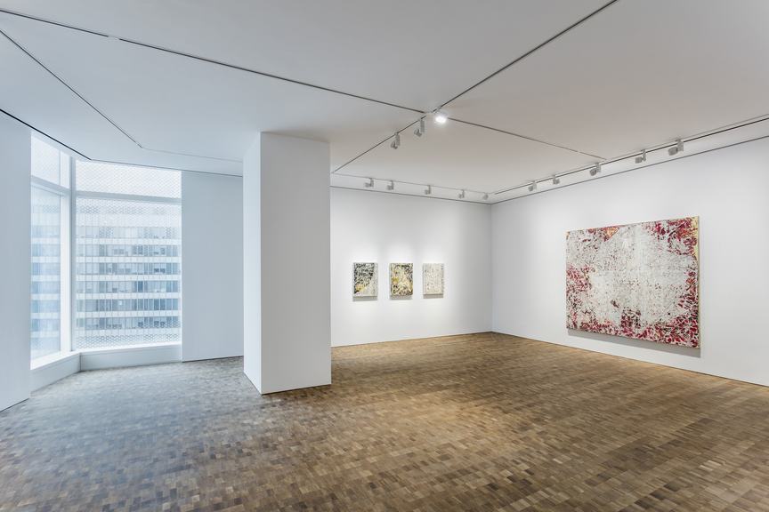 Installation view of MARK BRADFORD’s solo show at Hauser & Wirth, Hong Kong, 2018. Photo by JJYPhoto. Courtesy the artist and Hauser & Wirth.