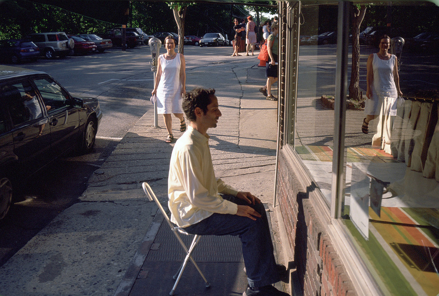 Photo documentation of DOUGLAS ROSS’s performance Travel Agency at The Brewster Project, Brewster, 2001. Courtesy the artist and Christopher K. Ho.