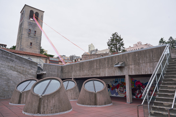 Installation view of Rainbow by LORENA PEREZ VILLERS at SFAI’s annual gala in 2017, “The Original Disruptor.” Courtesy SFAI, San Francisco.