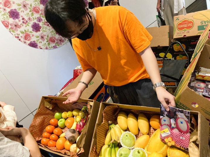 POPO-POST ART GROUP’s “laan6” fruit (2021) includes zines, prints, melons, bananas, pears, and mangos. Photo by HG Masters for ArtAsiaPacific.